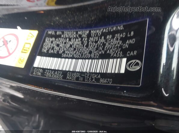 58ABK1GG3JU091632 2018 LEXUS ES 350 Черный Вид подкапотного пространства