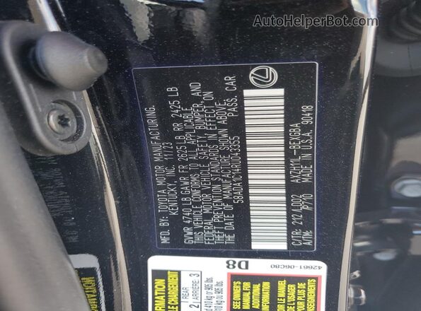 58ADA1C14RU043355 2024 LEXUS ES Черный Вид подкапотного пространства