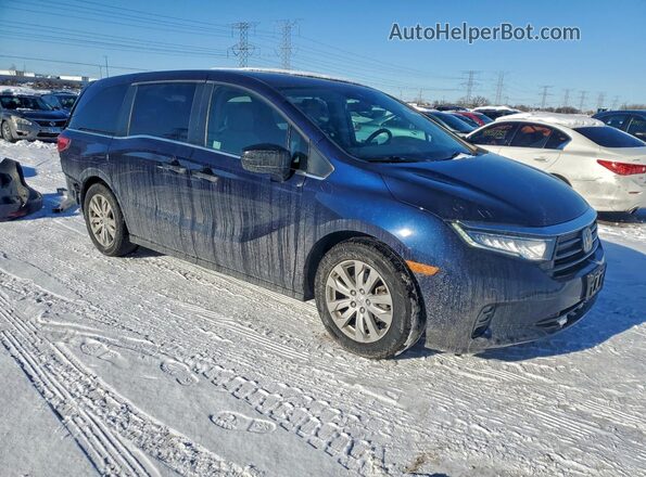 5FNRL6H23MB018815 2021 HONDA ODYSSEY Blue Передня права чверть