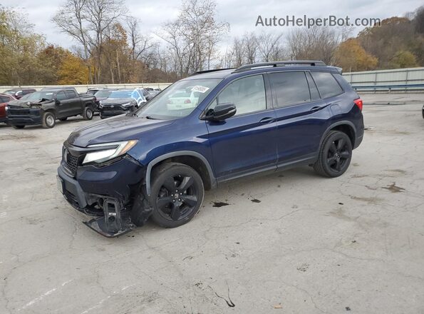 5FNYF8H0XKB026985 2019 HONDA PASSPORT Синий Передняя левая четверть