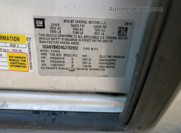 5GAKVBKD4GJ182863 2016 BUICK ENCLAVE Silver Widok komory silnika