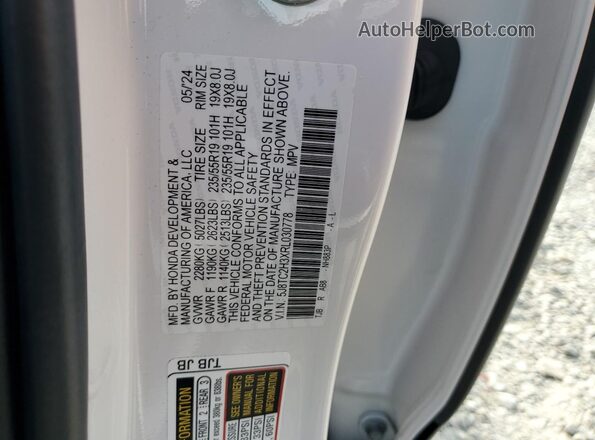 5J8TC2H3XRL030778 2024 ACURA RDX White სალონის 360-გრადუსიანი ხედი