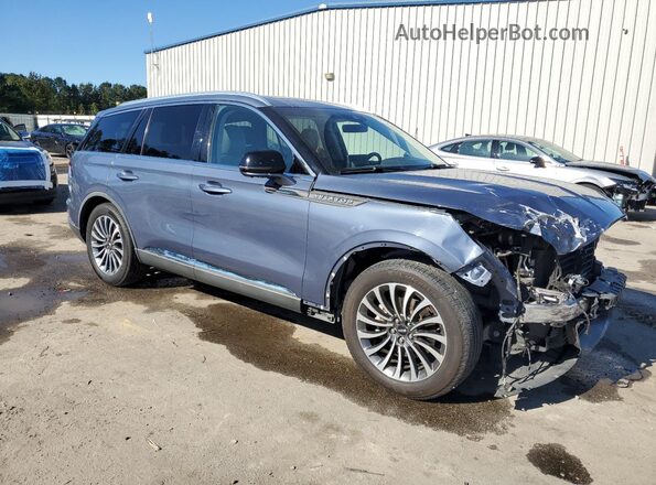 5LM5J7WC4MGL12728 2021 LINCOLN AVIATOR Синий Передняя правая четверть