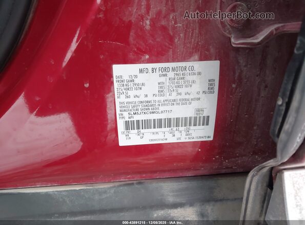 5LM5J7XC9MGL07717 2021 LINCOLN AVIATOR Red Vista del compartimento del motor