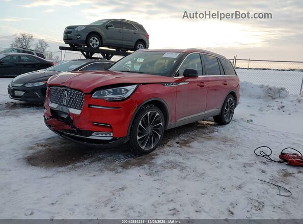 5LM5J7XC9MGL07717 2021 LINCOLN AVIATOR Red Vista tres cuartos delantera izquierda