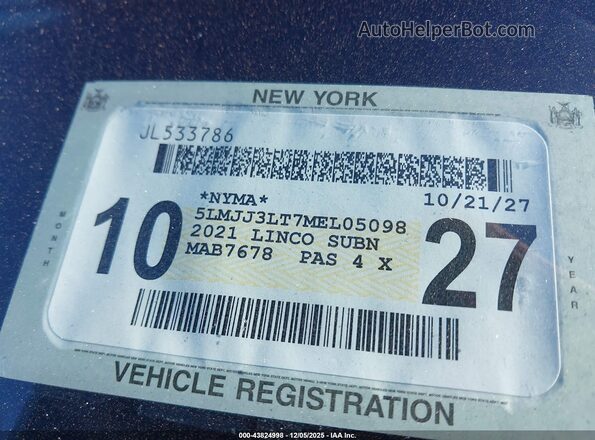5LMJJ3LT7MEL05098 2021 LINCOLN NAVIGATOR Black 