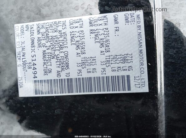 5N1DL0MN8JC514494 2018 INFINITI QX60 Черный Вид подкапотного пространства