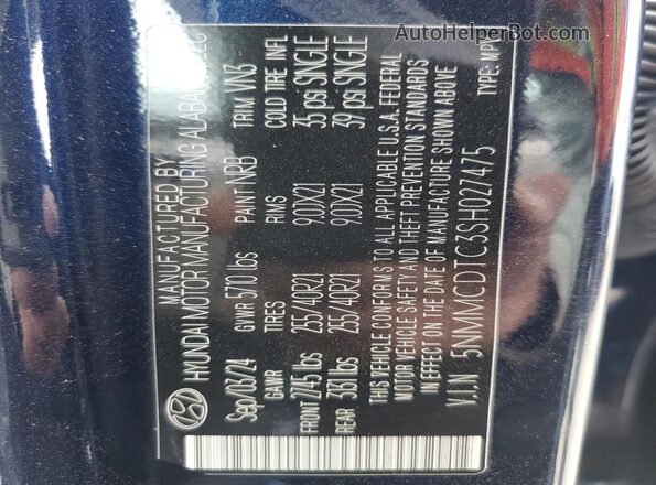 5NMMCDTC3SH027475 2025 GENESIS GV70 Синий Вид наклейки с VIN-кодом
