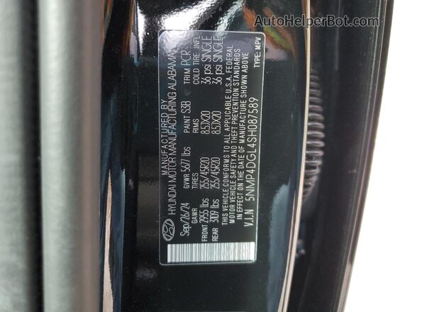 5NMP4DGL4SH087589 2025 HYUNDAI SANTA Черный Вид наклейки с VIN-кодом