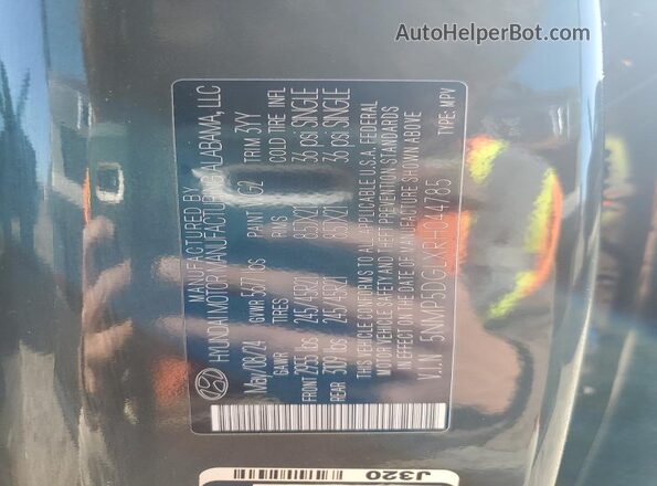 5NMP5DGLXRH044785 2024 HYUNDAI SANTA FE CALLIGRAPHY Green Vista de la etiqueta del VIN