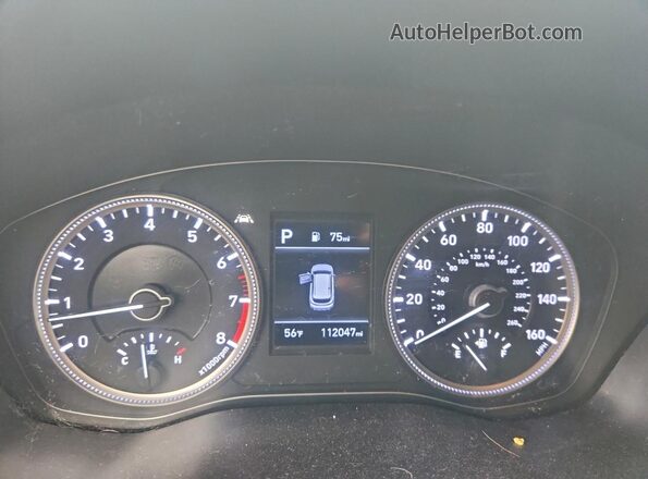 5NMS23AD2KH101565 2019 HYUNDAI SANTA Синий Вид щитка приборов