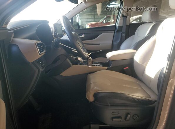 5NMS53AD5KH029199 2019 HYUNDAI SANTA Gray Widok wnętrza z przodu
