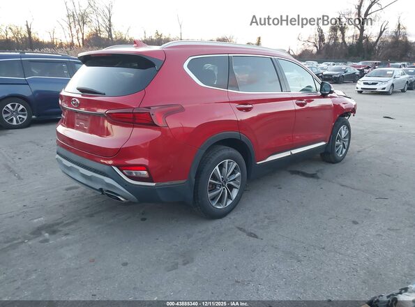 5NMS53AD5LH189083 2020 HYUNDAI SANTA FE Красный Задняя правая четверть