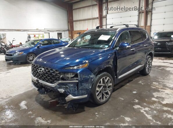 5NMS5DAL2NH480303 2022 HYUNDAI SANTA FE CALLIGRAPHY Blue წინა მარცხენა ხედი სამი მეოთხედიდან