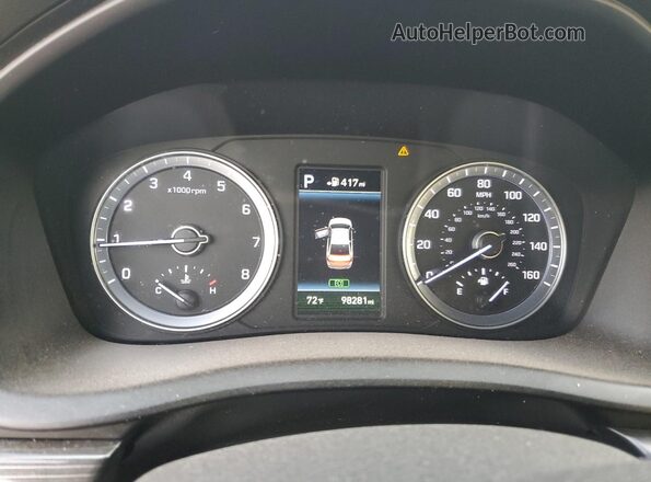 5NPE34AF0JH636509 2018 HYUNDAI SONATA Синий Вид щитка приборов