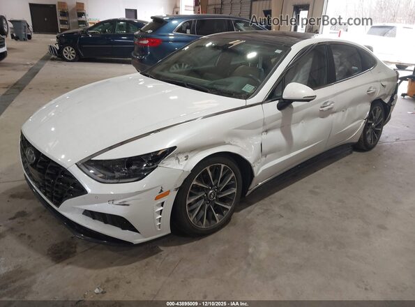 5NPEH4J21MH125930 2021 HYUNDAI SONATA Белый Передняя левая четверть