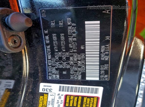 5TDCSKFC3RS119949 2024 TOYOTA SIENNA Black VIN sticker view