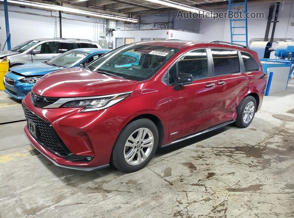 5TDDSKFC7MS006342 2021 TOYOTA SIENNA Red Առջևի ձախ երեք քառորդ տեսարան