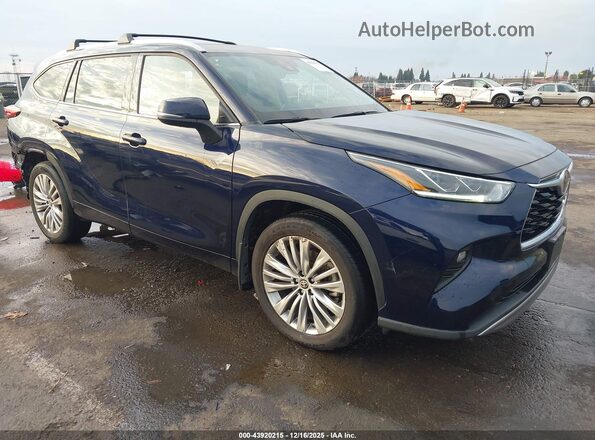 5TDFZRBH8NS228727 2022 TOYOTA HIGHLANDER Dark Blue Передняя правая четверть
