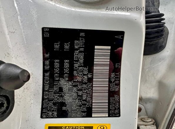 5TDJZRFH1JS543142 2018 TOYOTA HIGHLANDER White Widok wnętrza z tyłu