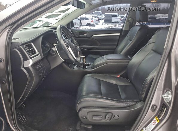5TDJZRFH1JS557848 2018 TOYOTA HIGHLANDER Gray წინა სალონის ხედი