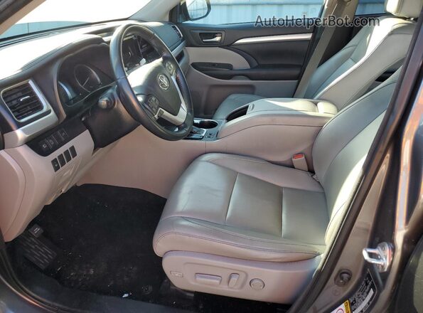 5TDJZRFH6JS854565 2018 TOYOTA HIGHLANDER Gray Widok wnętrza z przodu