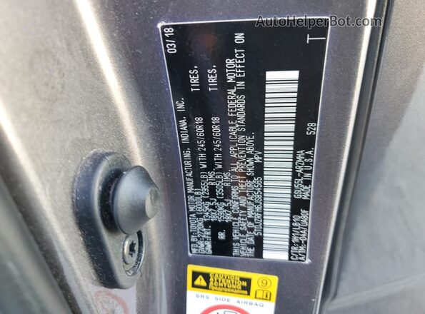 5TDJZRFH6JS854565 2018 TOYOTA HIGHLANDER Gray Widok komory silnika