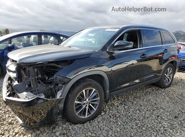 5TDKZRFH1KS336644 2019 TOYOTA HIGHLANDER Черный Передняя левая четверть
