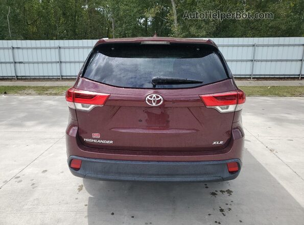 5TDKZRFH2HS229059 2017 TOYOTA HIGHLANDER Burgundy Vista trasera