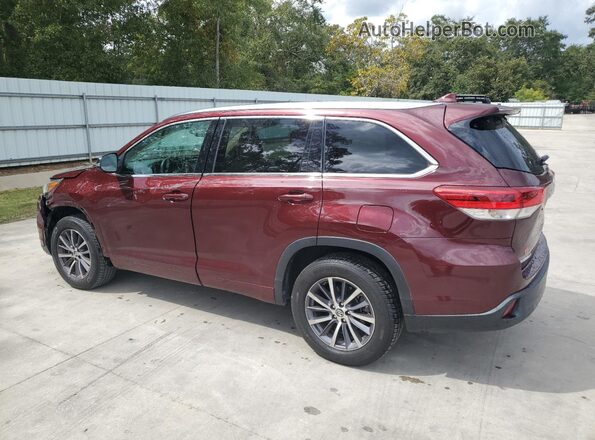 5TDKZRFH2HS229059 2017 TOYOTA HIGHLANDER Burgundy Trasero izquierdo