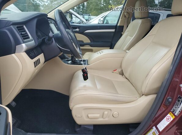 5TDKZRFH2HS229059 2017 TOYOTA HIGHLANDER Burgundy Vista interior delantera