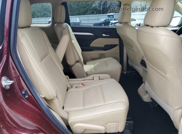 5TDKZRFH2HS229059 2017 TOYOTA HIGHLANDER Burgundy Vista interior trasera