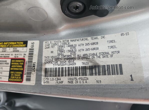 5TFMA5DBXPX104889 2023 TOYOTA TUNDRA Silver ძრავის განყოფილების ხედი