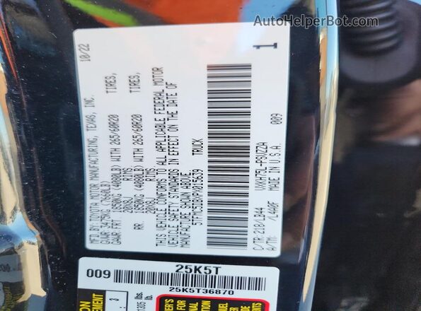 5TFMC5DBXPX015639 2023 TOYOTA TUNDRA Черный Вид подкапотного пространства