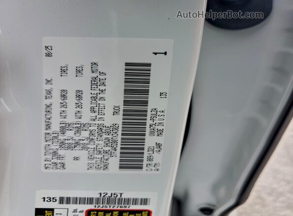 5TFWA5DB0TX343029 2026 TOYOTA LIMITED White ძრავის განყოფილების ხედი