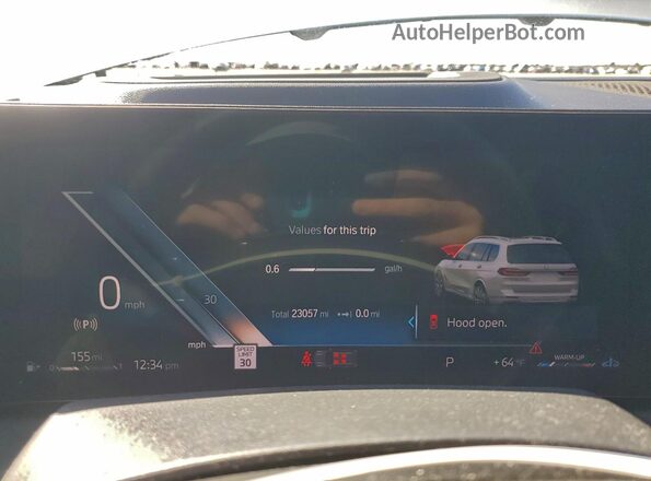 5UX23EM07P9P96161 2023 BMW X7 White Вид щитка приладів
