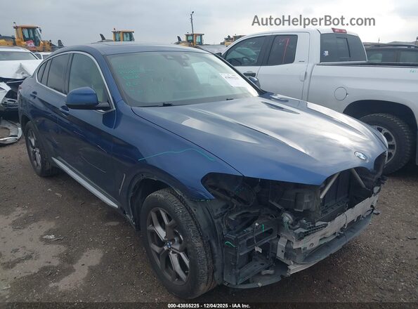 5UX2V1C03LLE67431 2020 BMW X4 Синий Передняя правая четверть