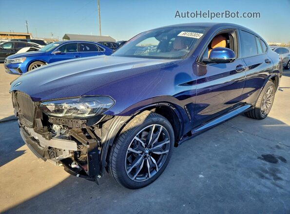 5UX33DT08S9118141 2025 BMW X4 Синий Передняя левая четверть