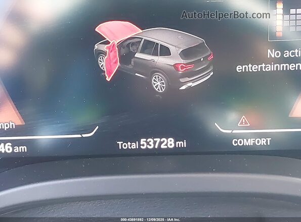 5UX43DP02N9J97616 2022 BMW X3 Black 