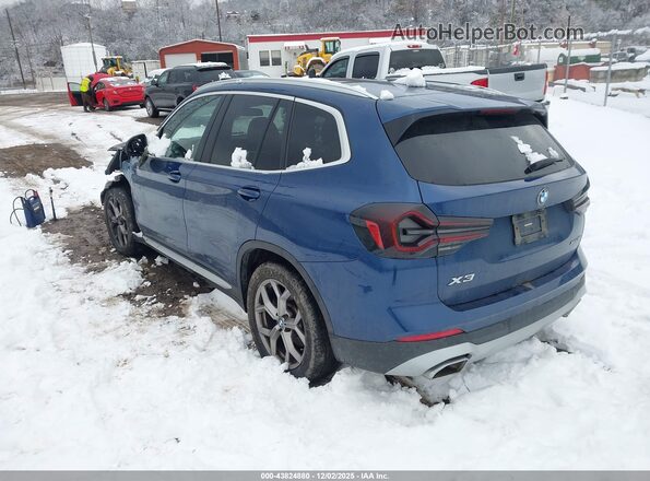 5UX53DP02N9L25664 2022 BMW X3 Синий Задняя левая четверть