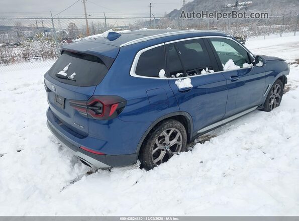 5UX53DP02N9L25664 2022 BMW X3 Синий Задняя правая четверть