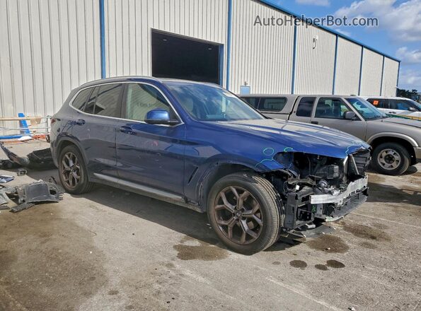 5UX53DP06N9J31106 2022 BMW X3 Синий Передняя правая четверть
