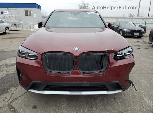 5UX53DP08N9K62621 2022 BMW X3 Темно-бордовый Вид спереди