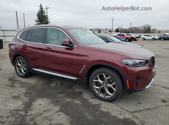 5UX53DP08N9K62621 2022 BMW X3 Темно-бордовый Передняя правая четверть