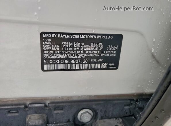 5UXCX6C08L9B07130 2020 BMW X7 Белый Панорамный вид салона 360°
