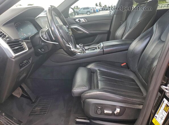 5UXCY4C06L9C19488 2020 BMW X6 Black Widok wnętrza z przodu