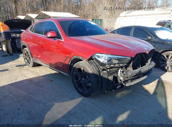 5UXCY6C07M9E34441 2021 BMW X6 Красный Передняя правая четверть