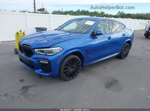 5UXCY8C05L9C66552 2020 BMW X6 Blue Przód lewy