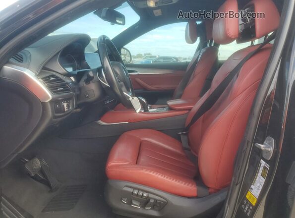 5UXKU2C37H0X47684 2017 BMW X6 Black წინა სალონის ხედი