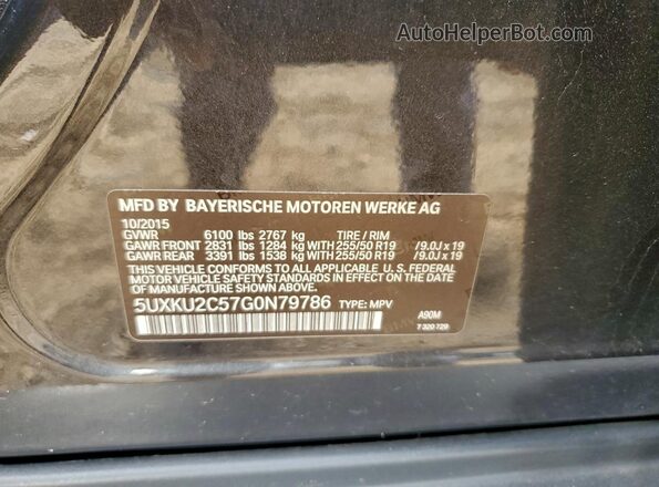 5UXKU2C57G0N79786 2016 BMW X6 Угольный Вид наклейки с VIN-кодом